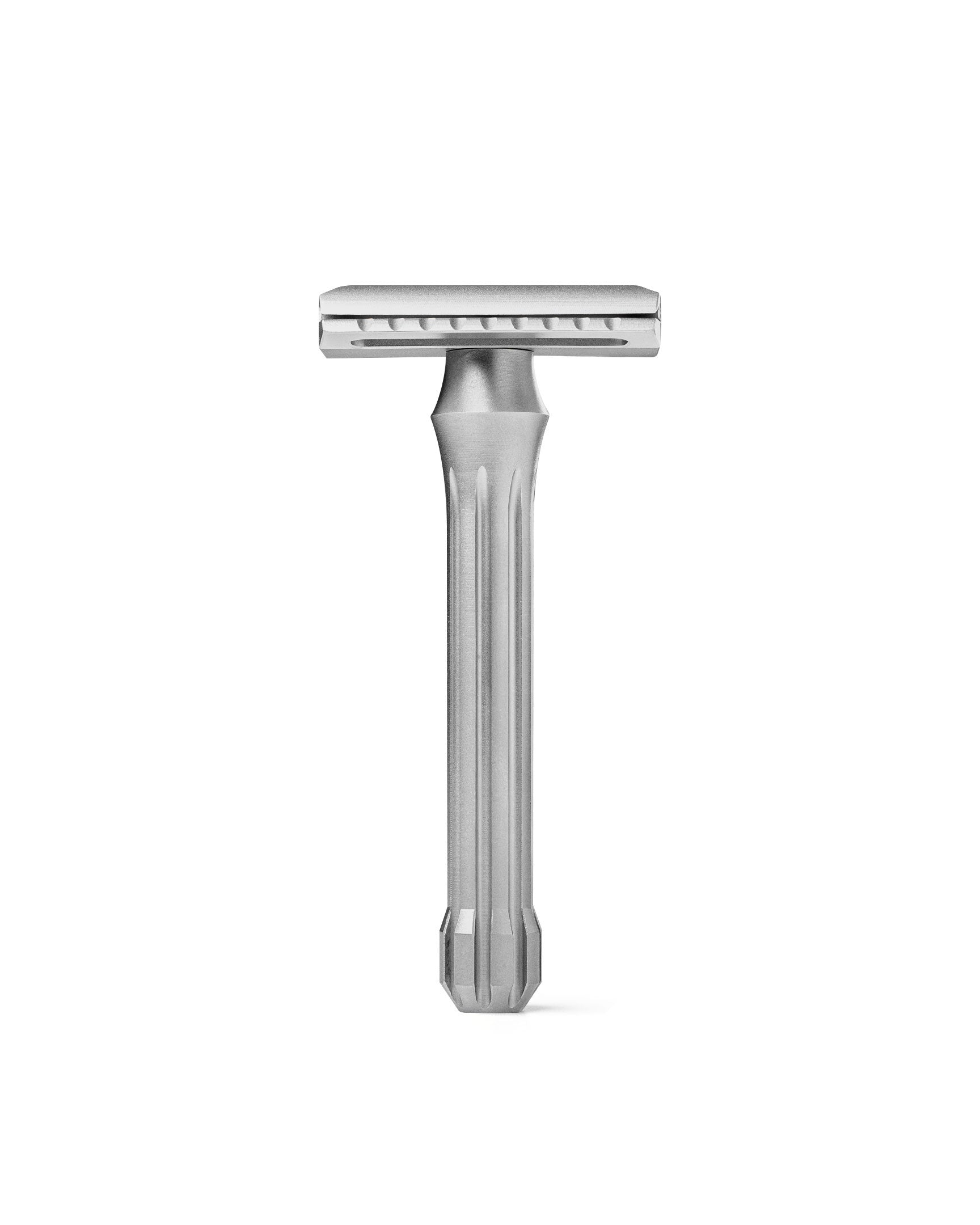 Blackland Razors Blackbird straight razor with satin finish, shown with its sleek, polished stainless steel blade and handle.