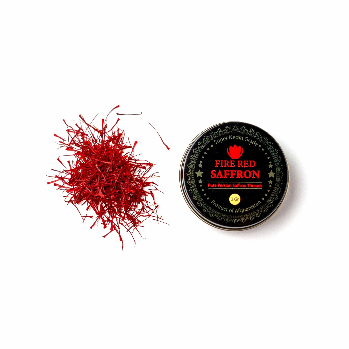 Premium Saffron Threads from Vanilla Bean Kings, Super Negin grade, showcasing vibrant red saffron strands for culinary use.