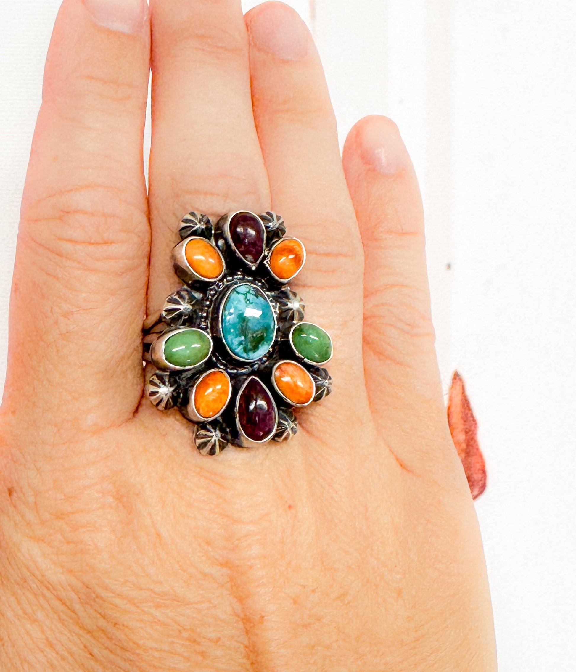 Santa Barbara Multi Stone Ring - Blessings Grow Meadows -