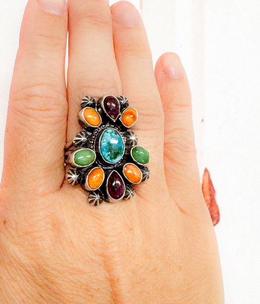 Santa Barbara Multi Stone Ring - Blessings Grow Meadows -