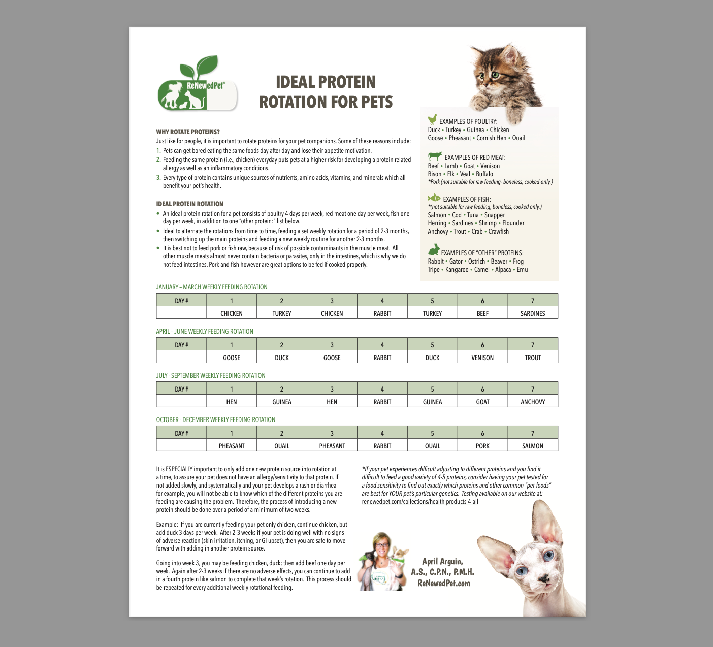 Ideal Protein Rotation For Pets - Blessings Grow Meadows