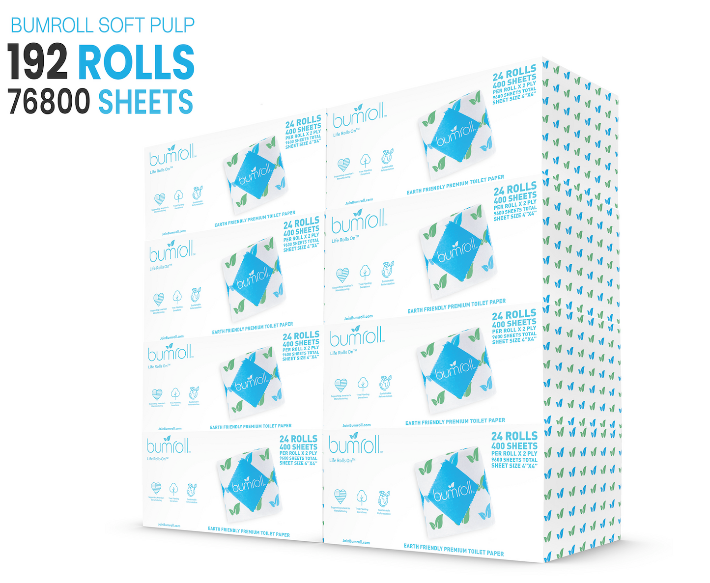 Bumroll, Proudly Made in USA, Premium Toilet Paper & Paper Towels, Plants Trees In The USA - Blessings Grow Meadows