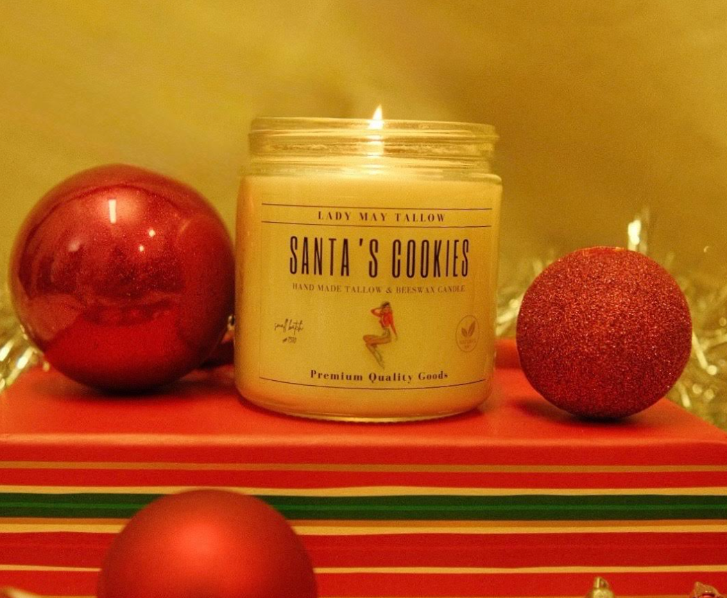 Seasonal Tallow & Beeswax Candle 16oz | Grass-Fed All-Natural Clean Burning - Blessings Grow Meadows