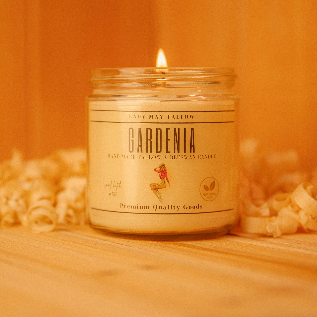 Lady May Tallow "Classic" Tallow & Beeswax Candle 16oz | 7 Natural Scents | Non-Toxic Clean Burning - Blessings Grow Meadows