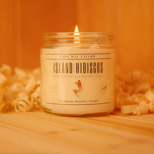 Seasonal Tallow & Beeswax Candle 16oz | Grass-Fed All-Natural Clean Burning - Blessings Grow Meadows