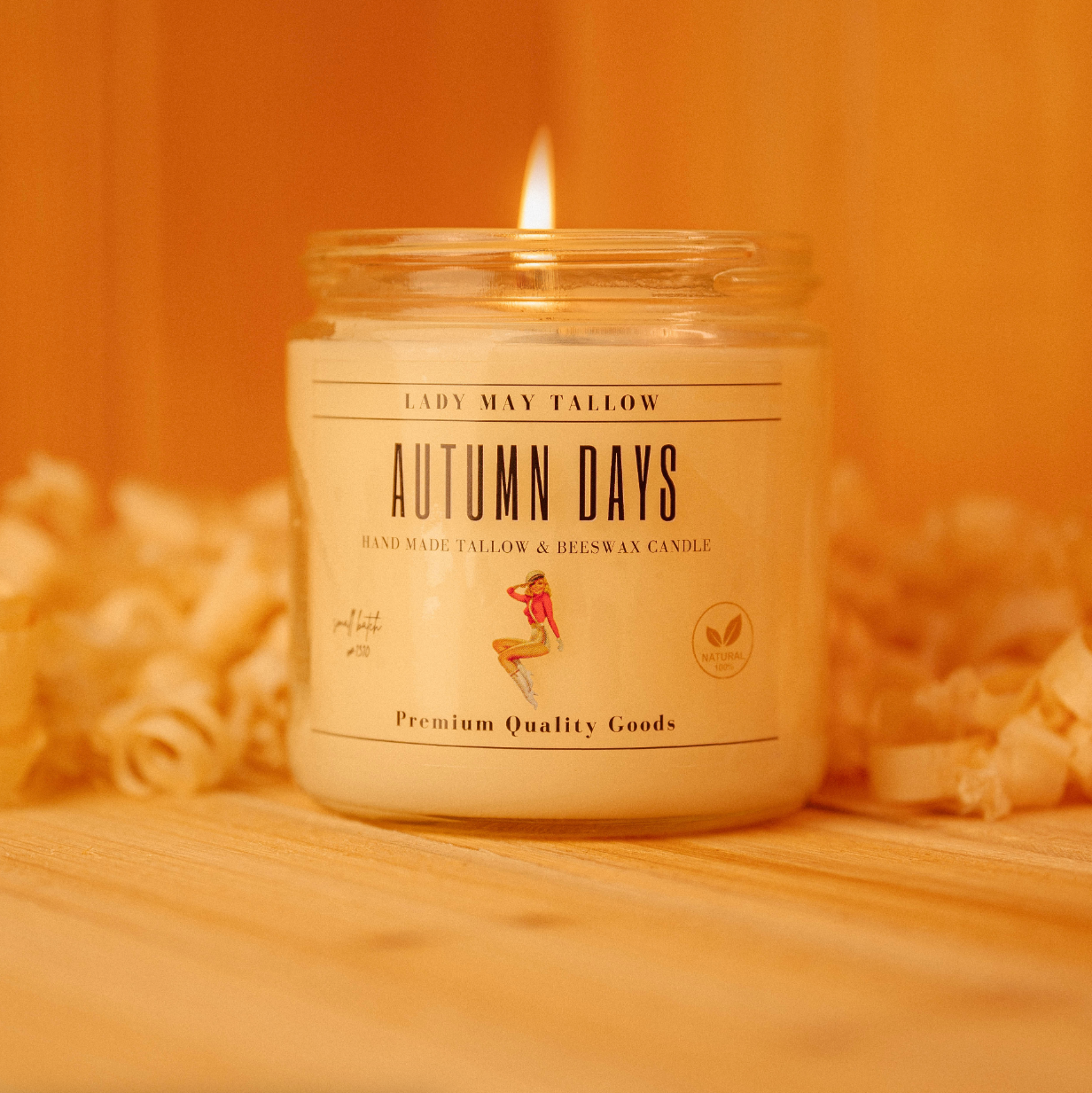 Seasonal Tallow & Beeswax Candle 16oz | Grass-Fed All-Natural Clean Burning - Blessings Grow Meadows