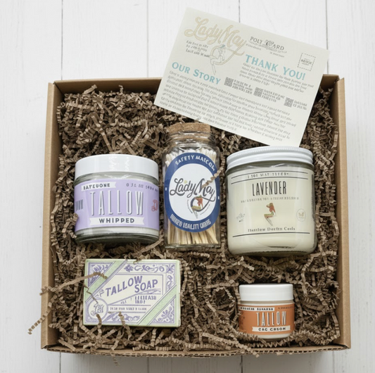 Lavender Tallow "Relax" Premium Quality All Natural Gift Box by The Lady May - Lady May Tallow ~ Blessings Grow Meadows