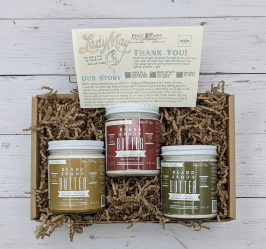 Tallow Man Men’s Beard Butter Trio Gift Box | 100% Natural Tallow - Lady May Tallow ~ Blessings Grow Meadows