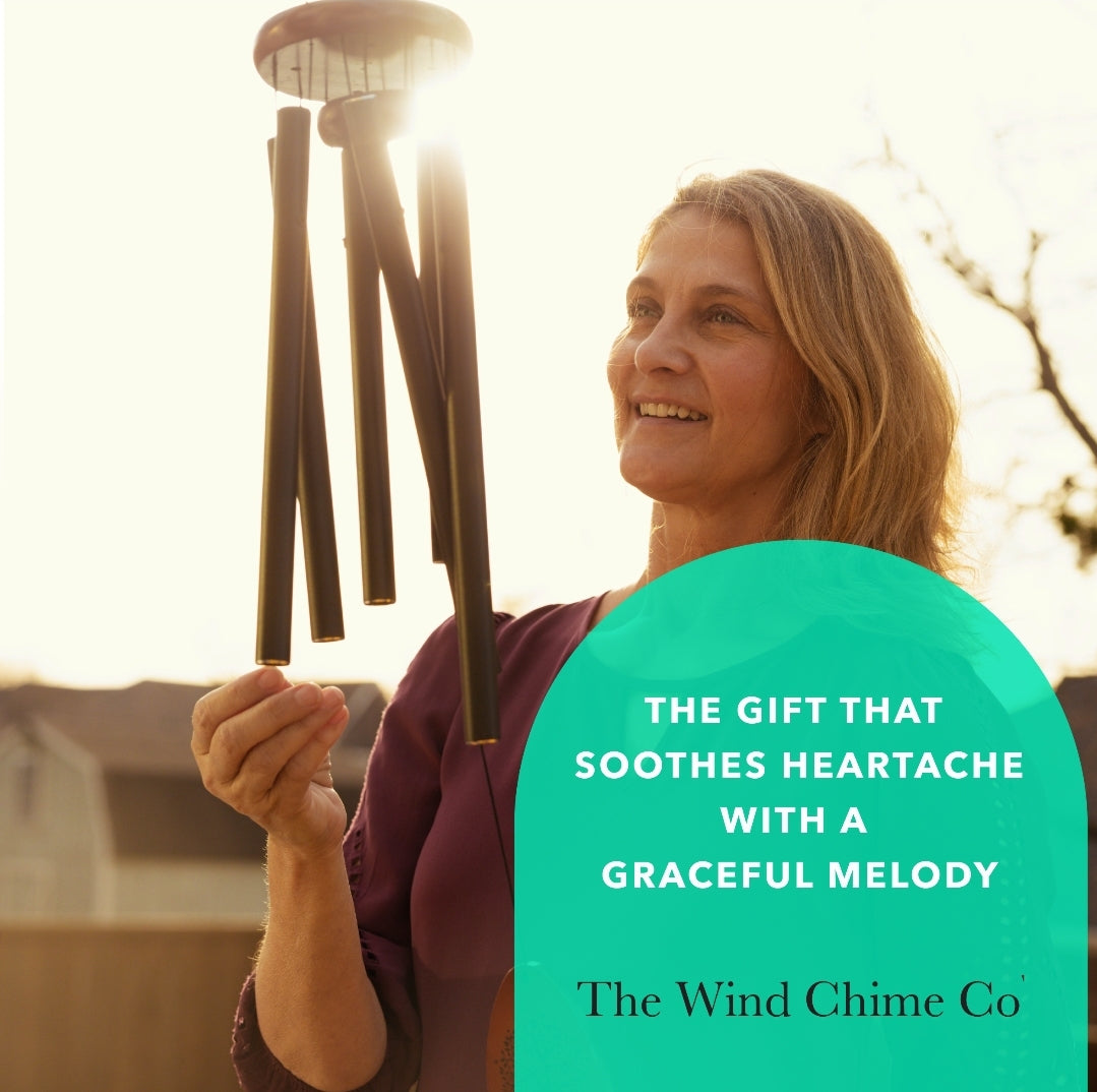 Gift Bundle - Serenity Memorial Wind Chimes - Memorial Heart Included 32” - Blessings Grow Meadows