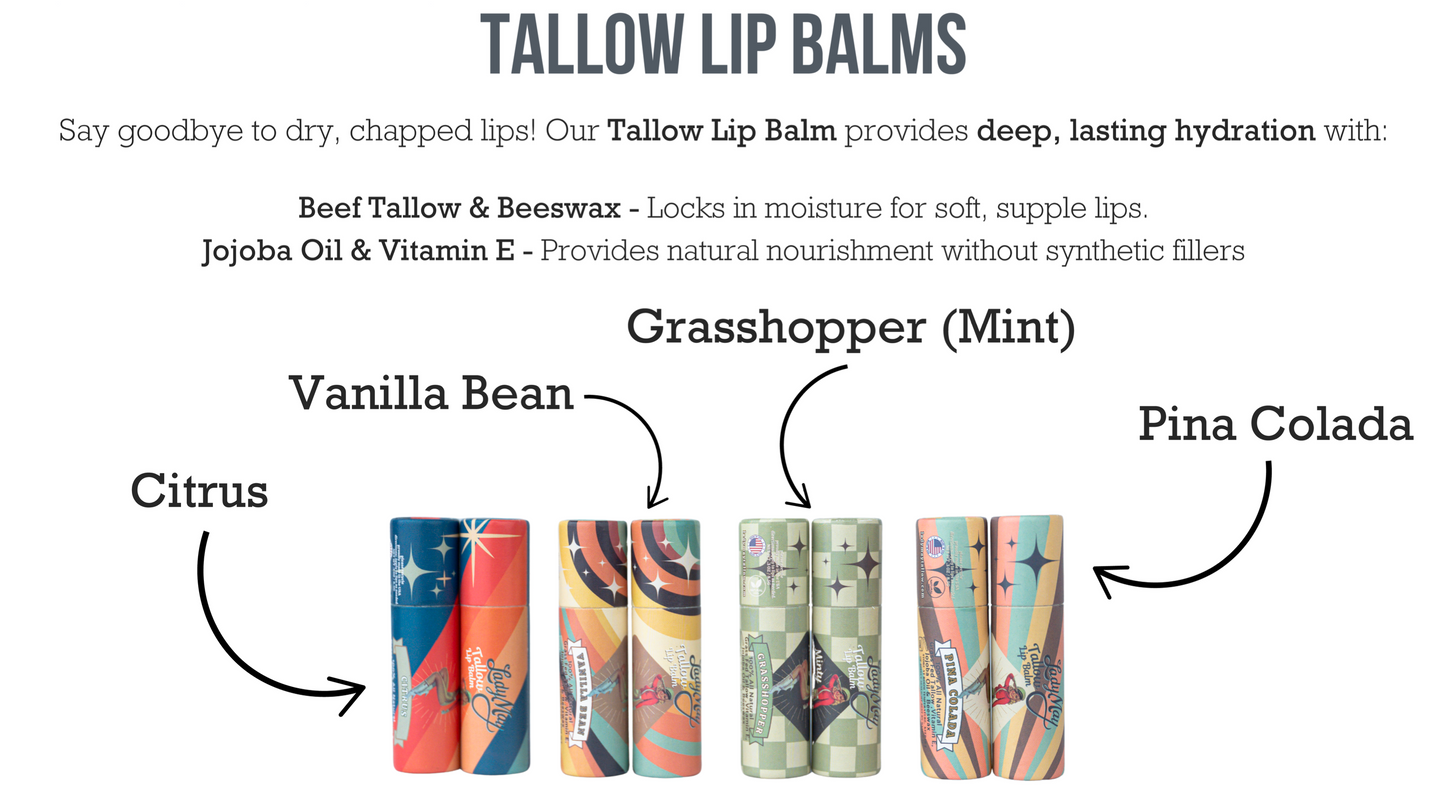 Lady May Tallow Lip Balm | All Natural Beef Tallow Lip Balm - Blessings Grow Meadows
