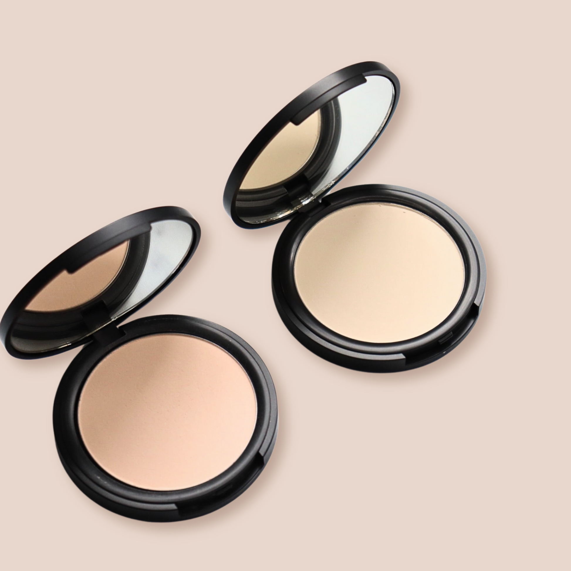 Pressed setting powder by Taylor Made Organics, natural face powder in a compact container for a smooth, matte finish.