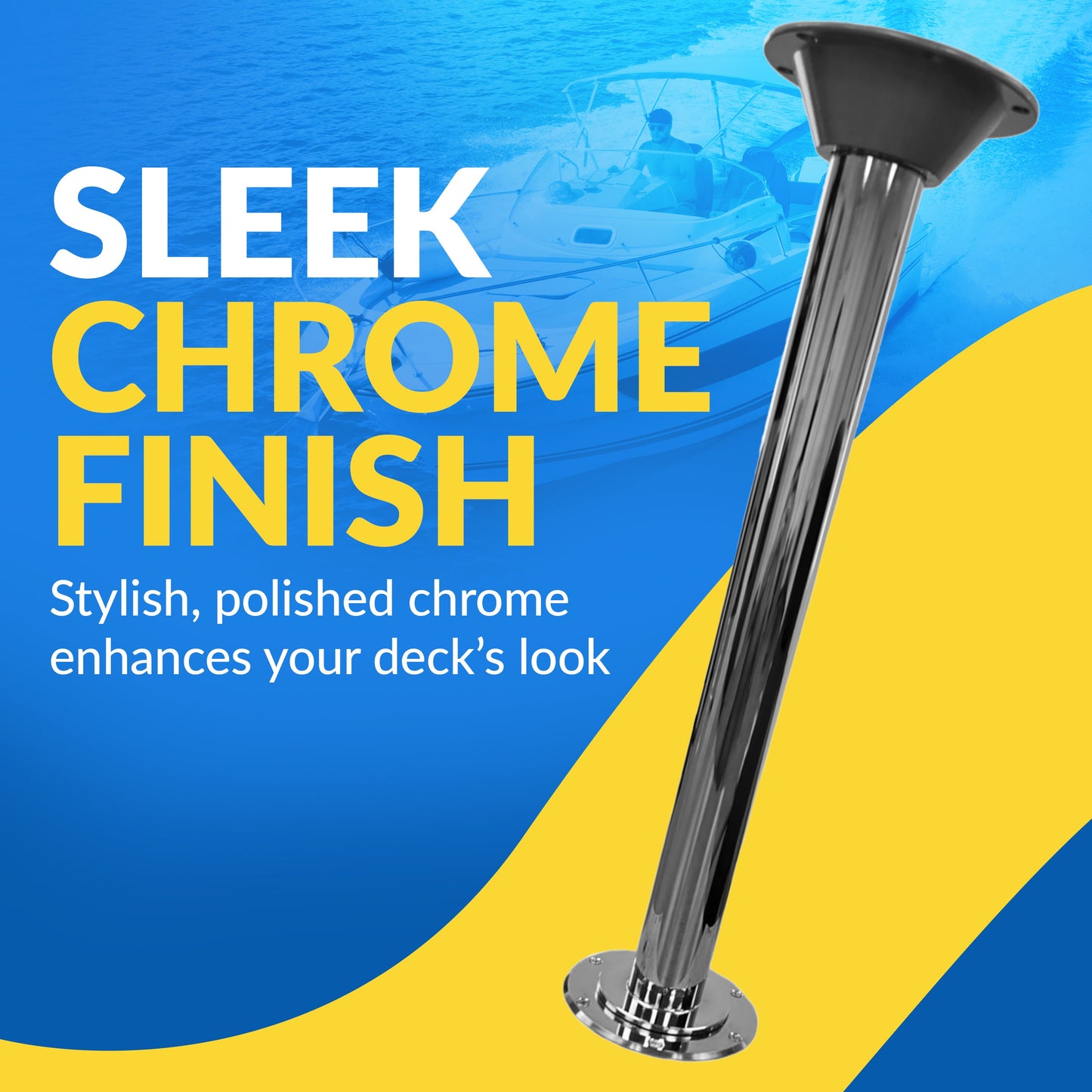 Boat Table Set - 6" Flush Mount Floor Plate / Anti Wobble (6 colors)