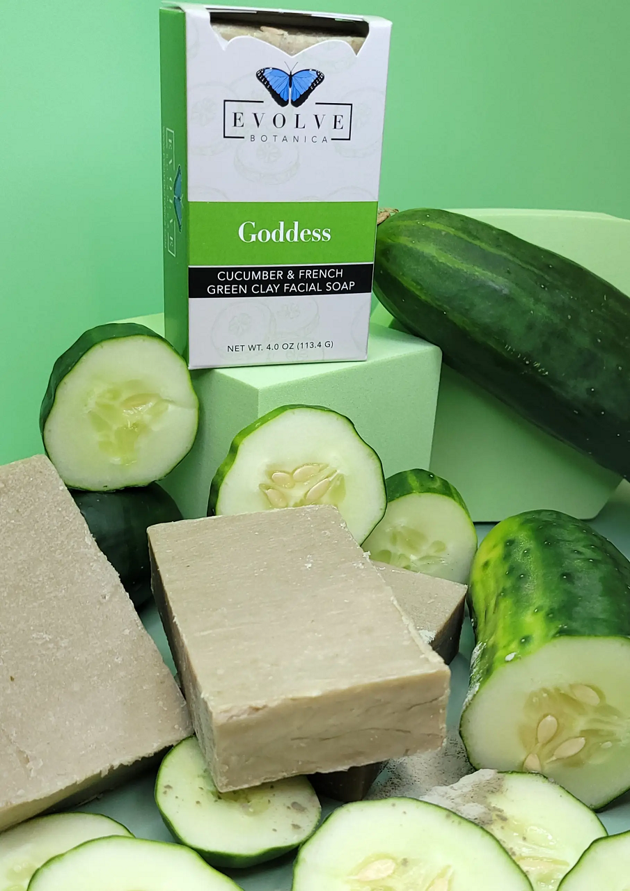 Standard Soap - Goddess Cucumber & French Green Clay (Facial Soap) - Blessings Grow Meadows