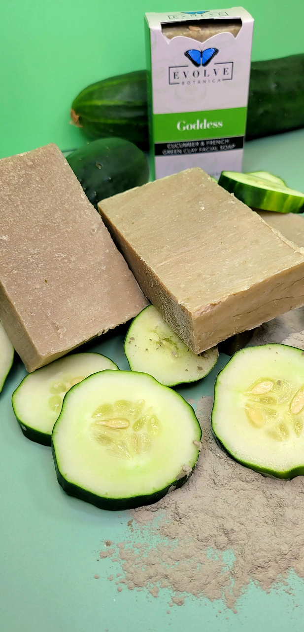 Standard Soap - Goddess Cucumber & French Green Clay (Facial Soap) - Blessings Grow Meadows