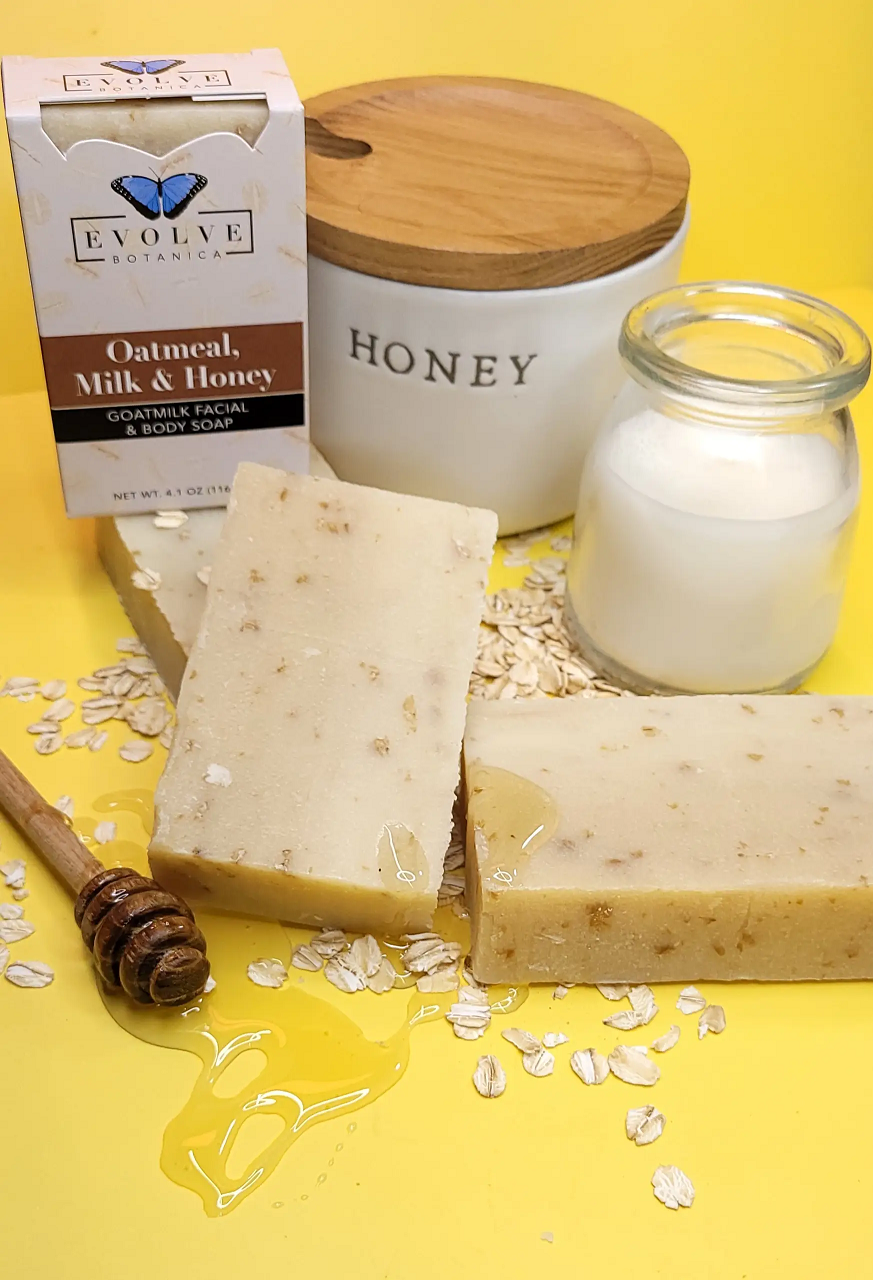 Standard Soap - Oatmeal, Milk & Honey (Goatmilk Facial & Body Soap) - Blessings Grow Meadows