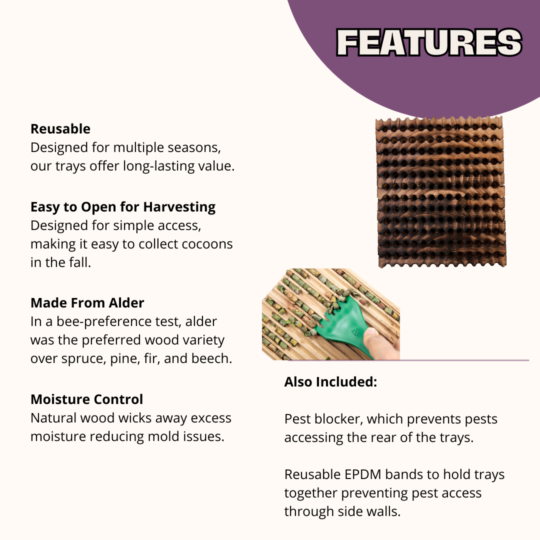 Summer Reusable Wood Trays for Summer Leaf Bees - Blessings Grow Meadows