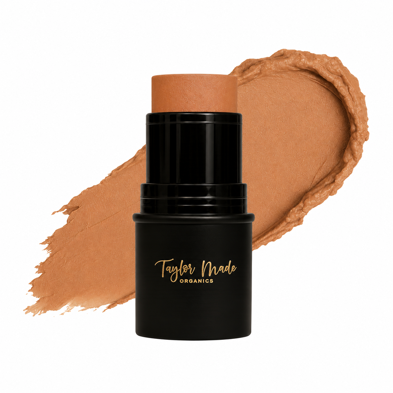 Cream bronzer with organic ingredients from Taylor Made Organics, featuring a warm sunrise glow in the compact.
