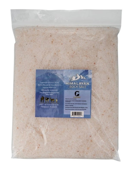Gatsby Himalayan rock salt granules in a 4oz container, natural salt treat for horses from StateLineTack.