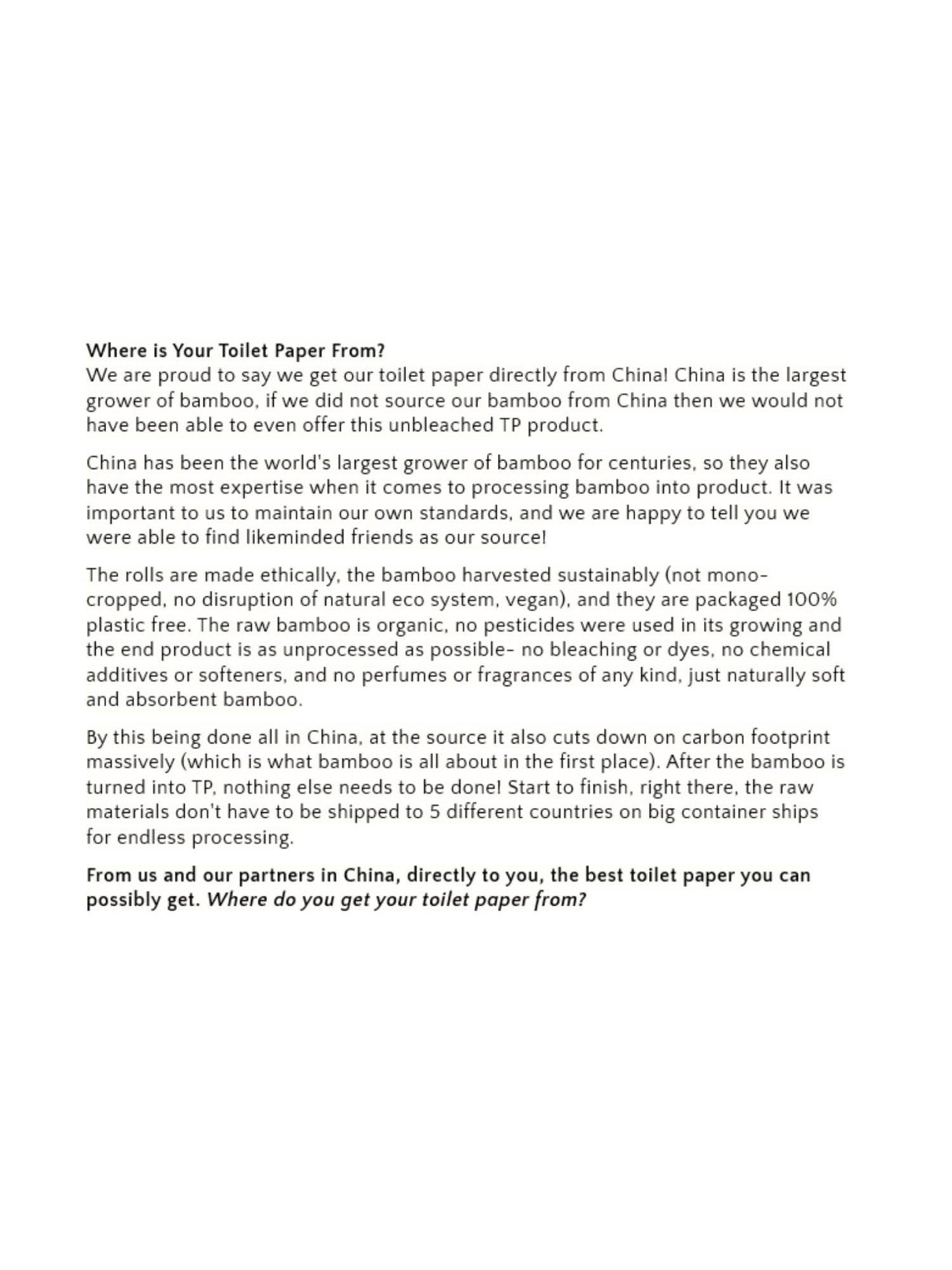 Panda Eco Paper | Bamboo Toilet Paper - Blessings Grow Meadows