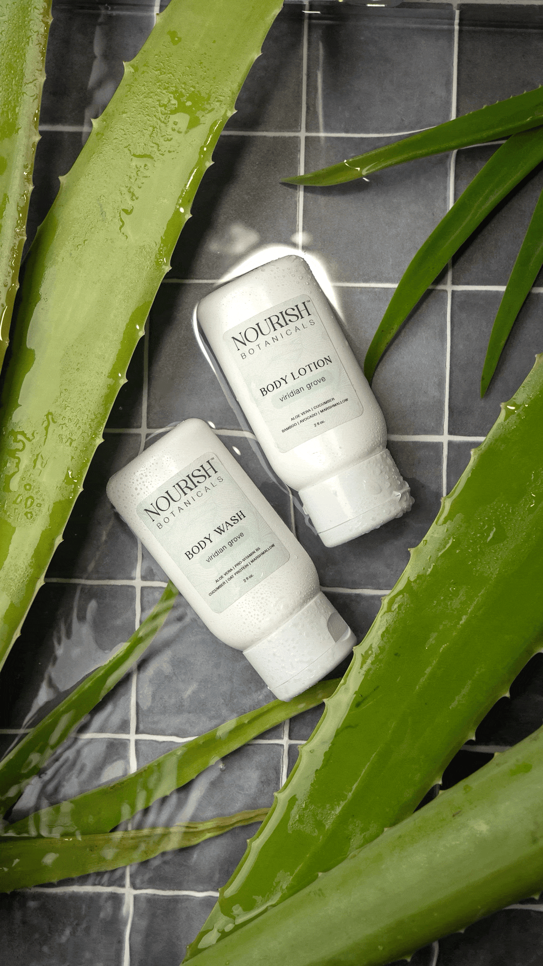 Rustic Strength Aloe Vera Body Wash from Cottage Garden, travel-sized bottle with fresh aloe vera and gentle cleansing formula.