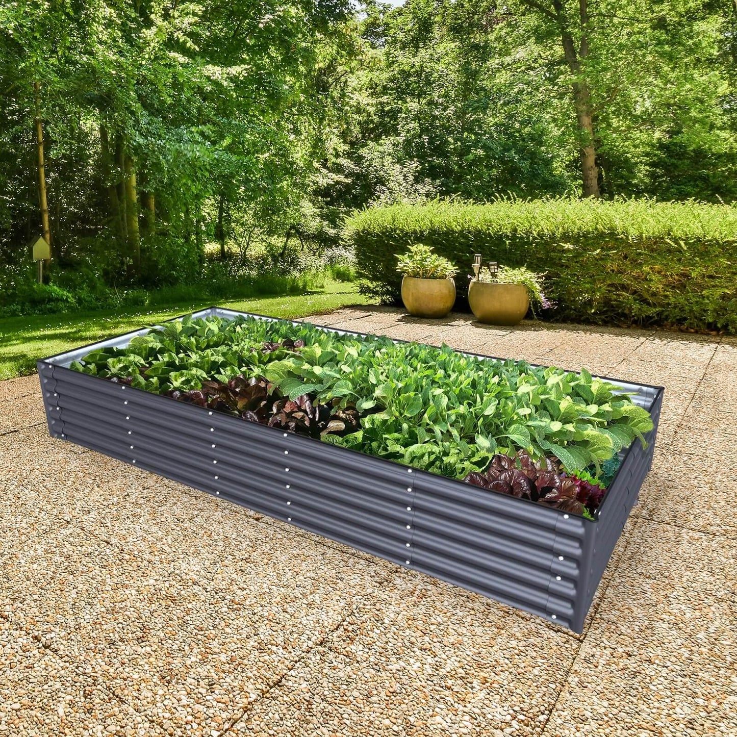 Ollie Gardens 17 inch rectangle raised garden bed inifnity