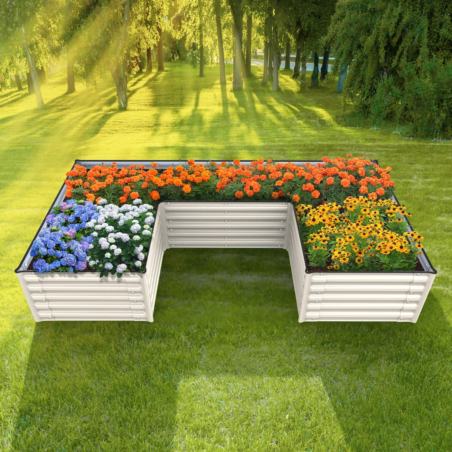 Olle Gardens 17 inch Tall U-Shape Infinity Raised Garden Bed