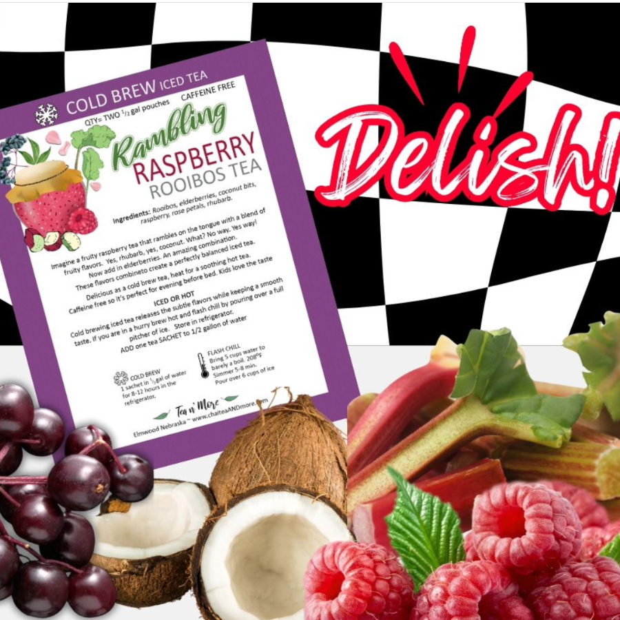 Rambling Raspberry Decaffeinated Tea | Pack of 2 | 2 Half Gallon Bags | Tea n More - BuyNebraska.com ~ Blessings Grow Meadows