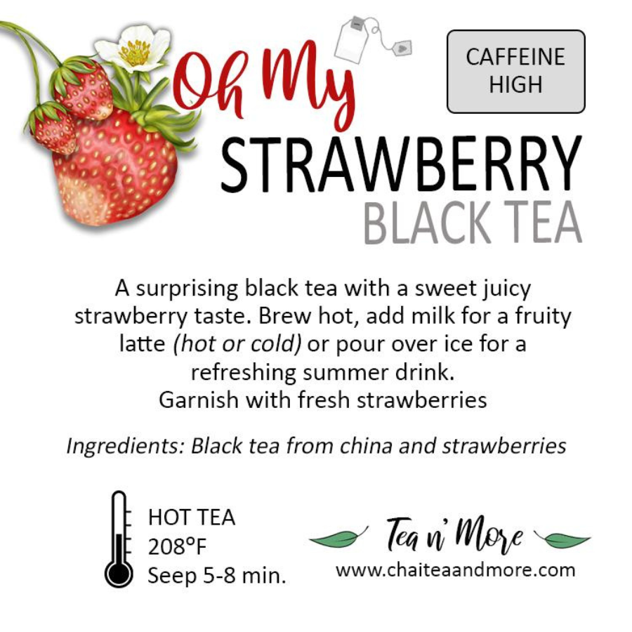 Strawberry Tea | Cold Brew Black Tea | 2 Pitcher Bags | Caffeinated | Tea n More - BuyNebraska.com ~ Blessings Grow Meadows