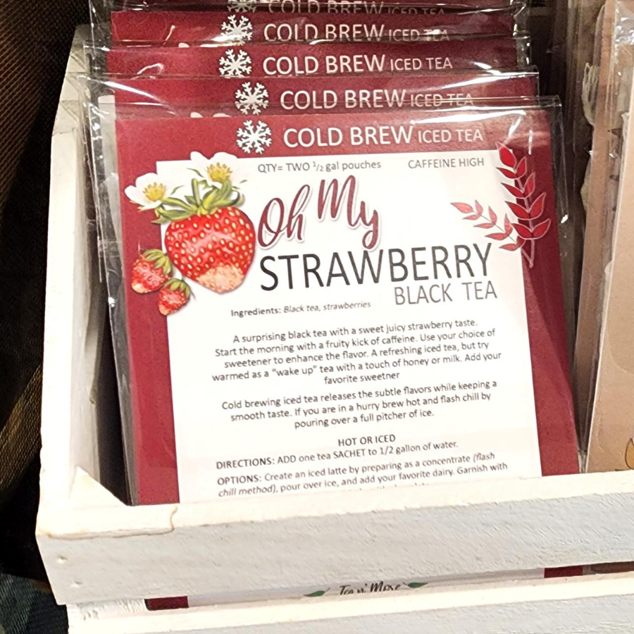 Strawberry Tea | Cold Brew Black Tea | 2 Pitcher Bags | Caffeinated | Tea n More - BuyNebraska.com ~ Blessings Grow Meadows