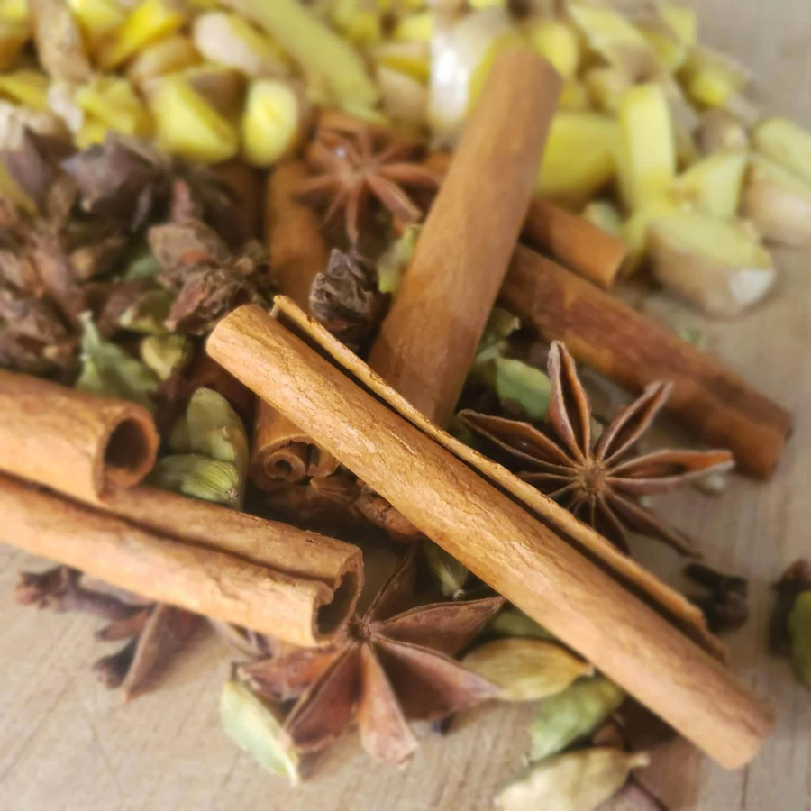 DIY Chai Tea Kit from Tea n More, pack of 2, with spices and ingredients for homemade chai tea preparation.