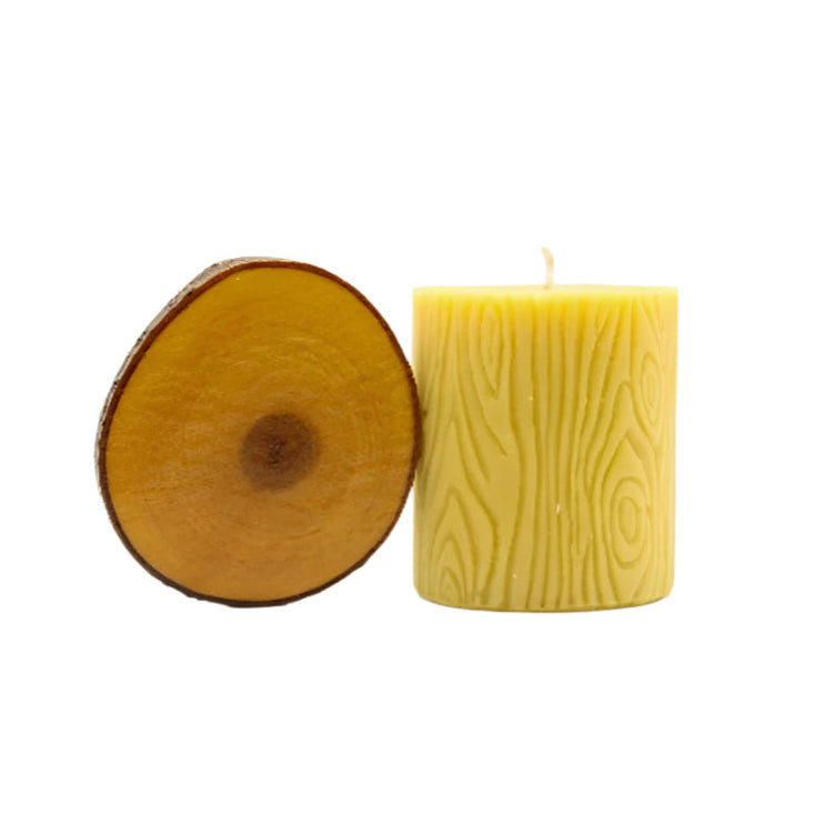 Bees Wax Candle With Wooden Base | 12 oz | Buzz Savories, LLC - BuyNebraska.com ~ Blessings Grow Meadows