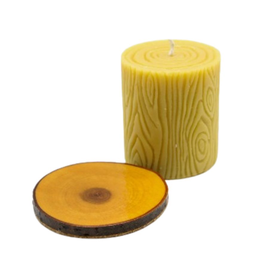 Bees Wax Candle With Wooden Base | 12 oz | Buzz Savories, LLC - BuyNebraska.com ~ Blessings Grow Meadows