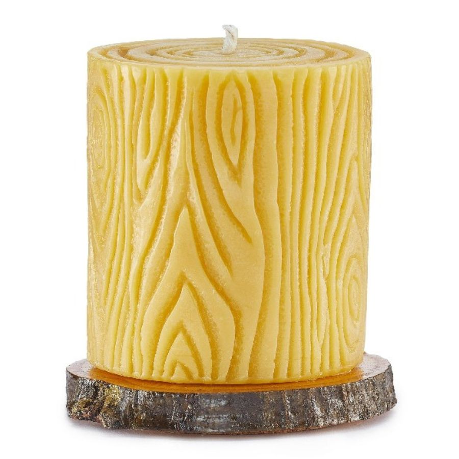 Bees Wax Candle With Wooden Base | 12 oz | Buzz Savories, LLC - BuyNebraska.com ~ Blessings Grow Meadows
