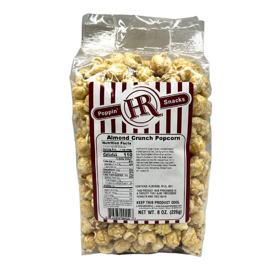 Almond Crunch Popcorn | 8 oz | HR Poppin' Snacks - BuyNebraska.com ~ Blessings Grow Meadows