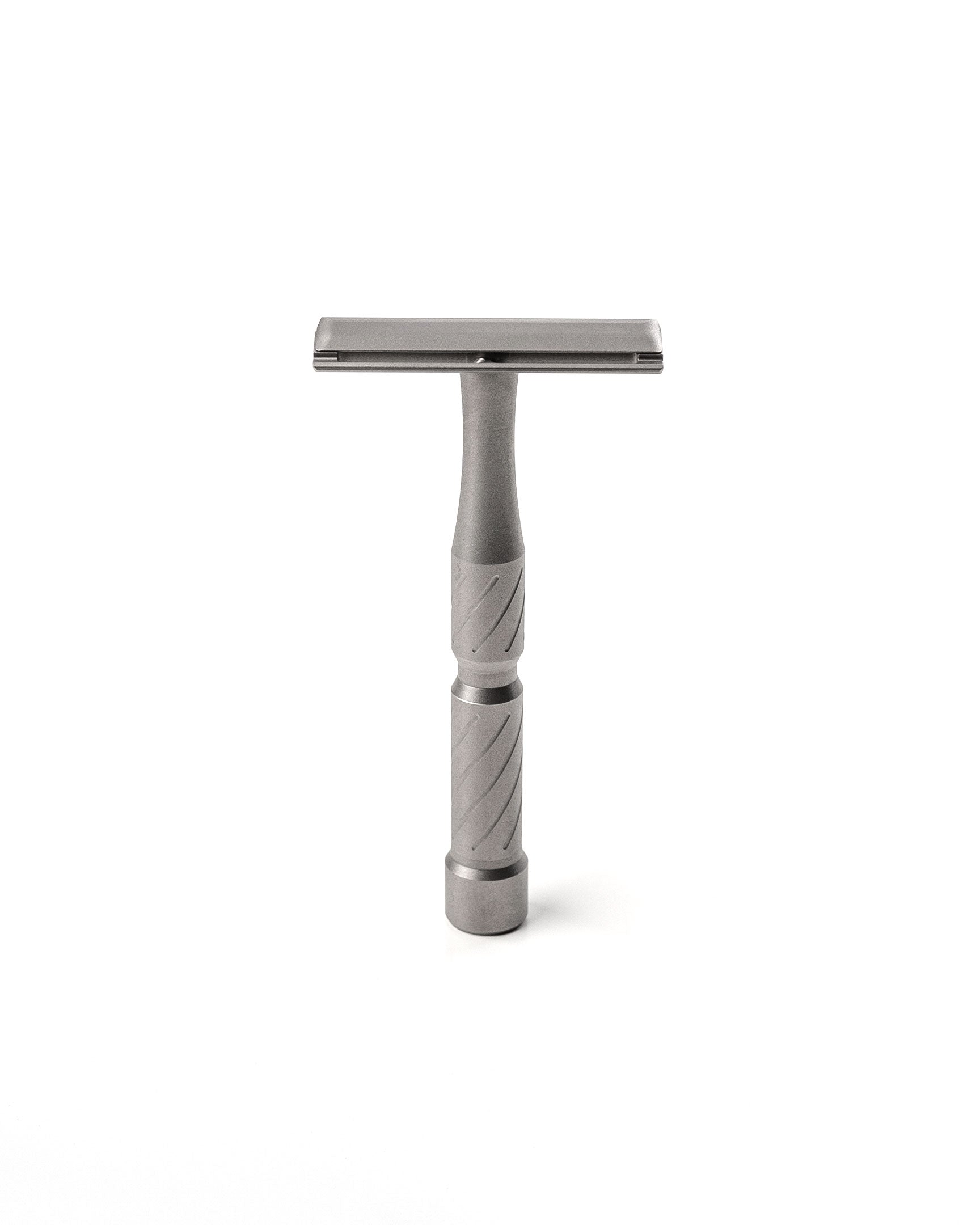 Blackland Razors Vector Titanium razor with sleek metallic finish and ergonomic handle.