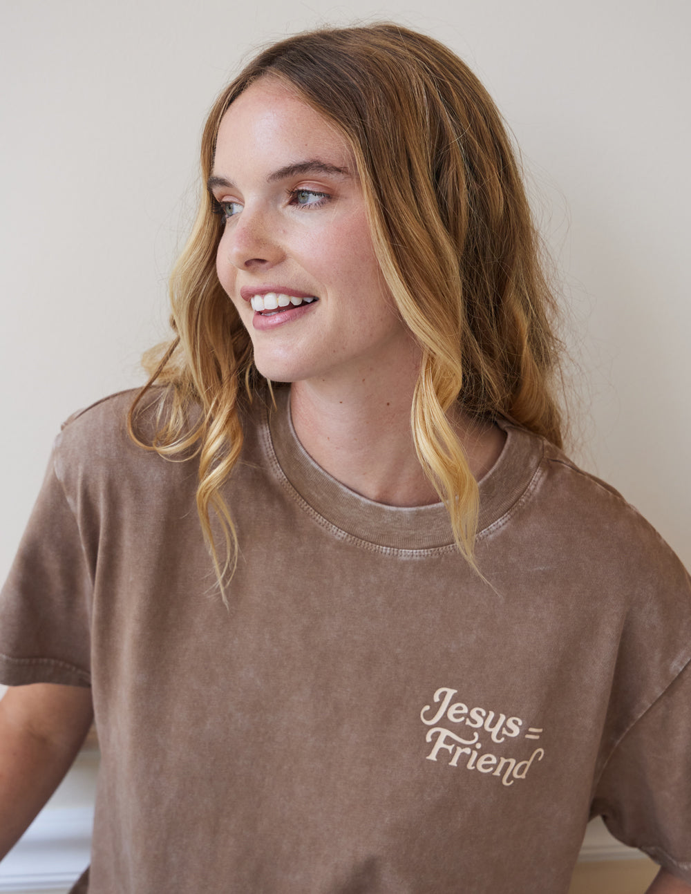 What a Friend in Jesus Brown Unisex Tee - Blessings Grow Meadows