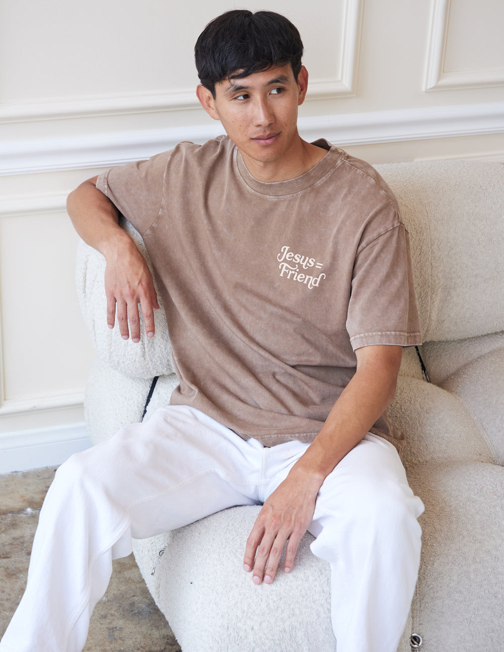 What a Friend in Jesus Brown Unisex Tee - Blessings Grow Meadows