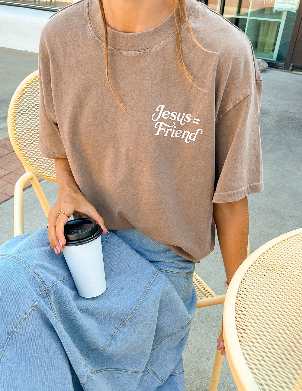 What a Friend in Jesus Brown Unisex Tee - Blessings Grow Meadows