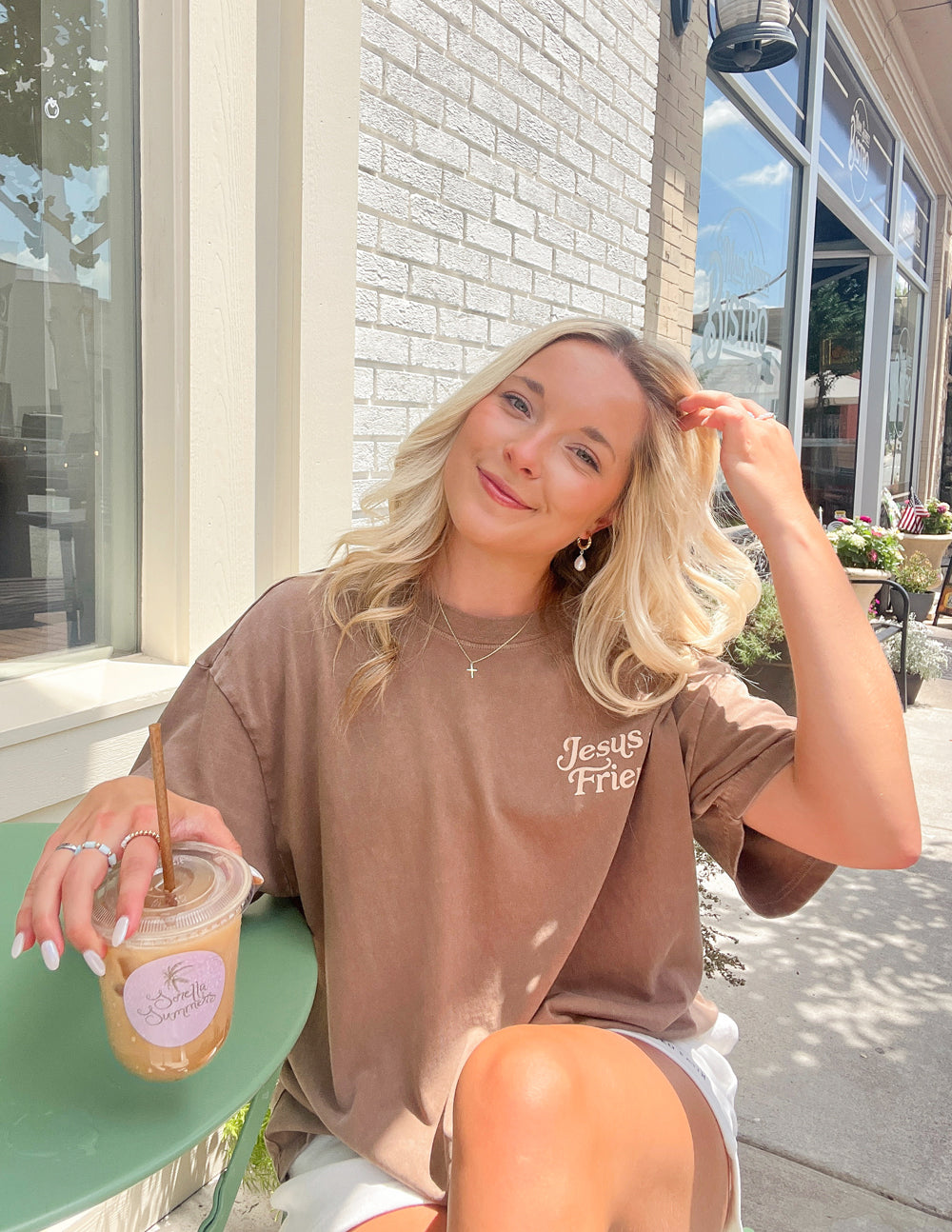 What a Friend in Jesus Brown Unisex Tee - Blessings Grow Meadows