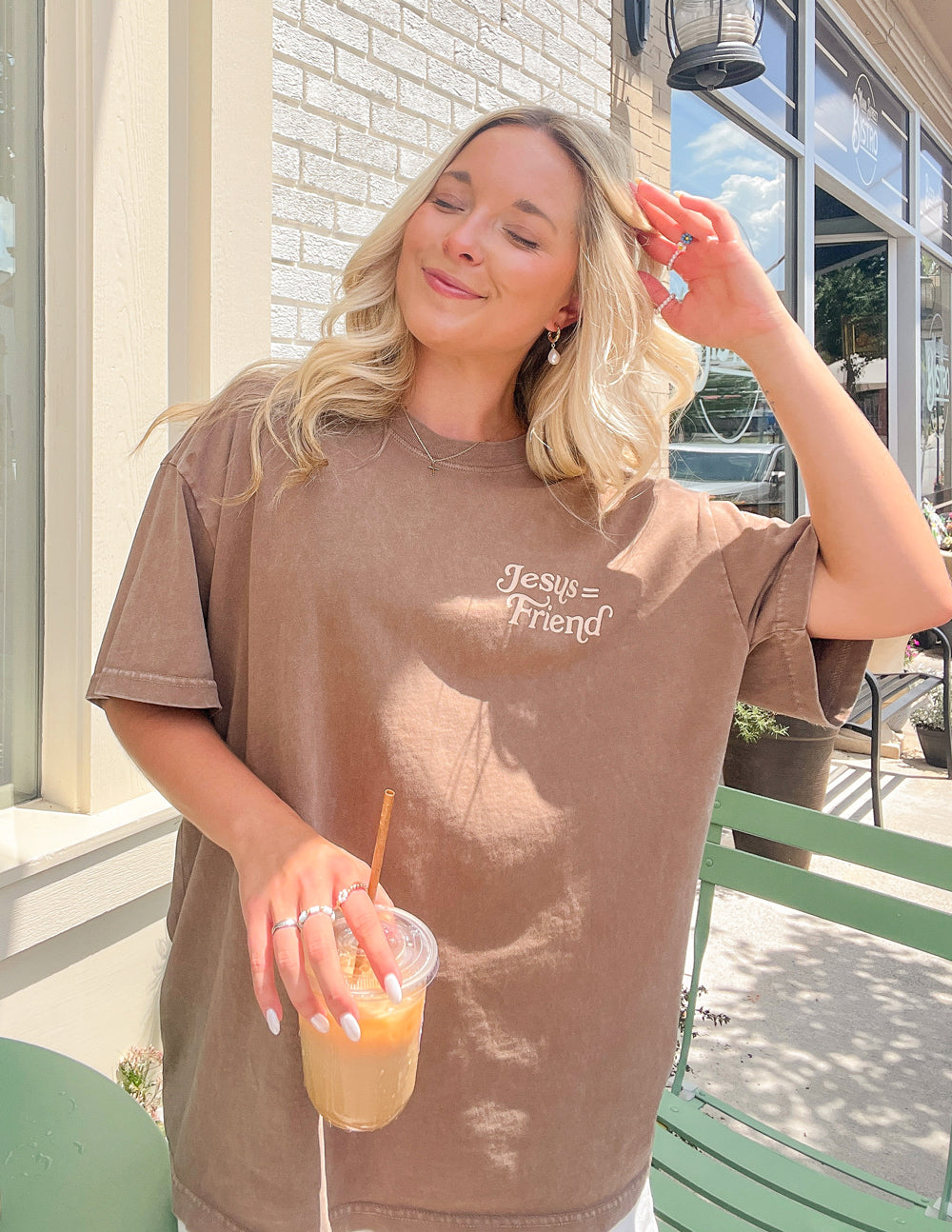 What a Friend in Jesus Brown Unisex Tee - Blessings Grow Meadows