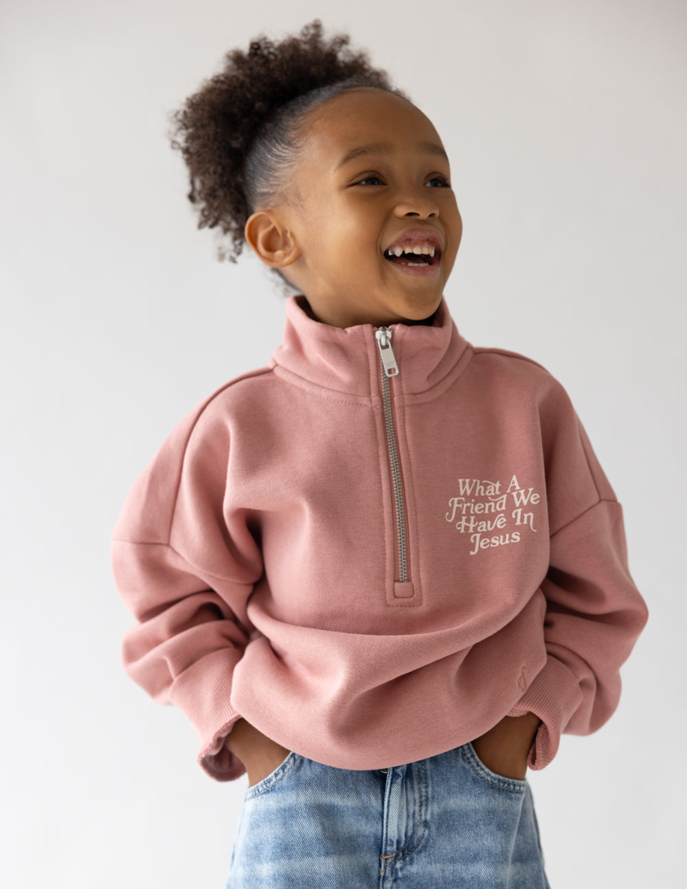 What a Friend in Jesus Kids Half-Zip - Blessings Grow Meadows