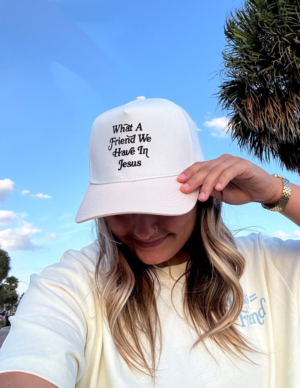 What a Friend in Jesus Trucker Hat - Blessings Grow Meadows