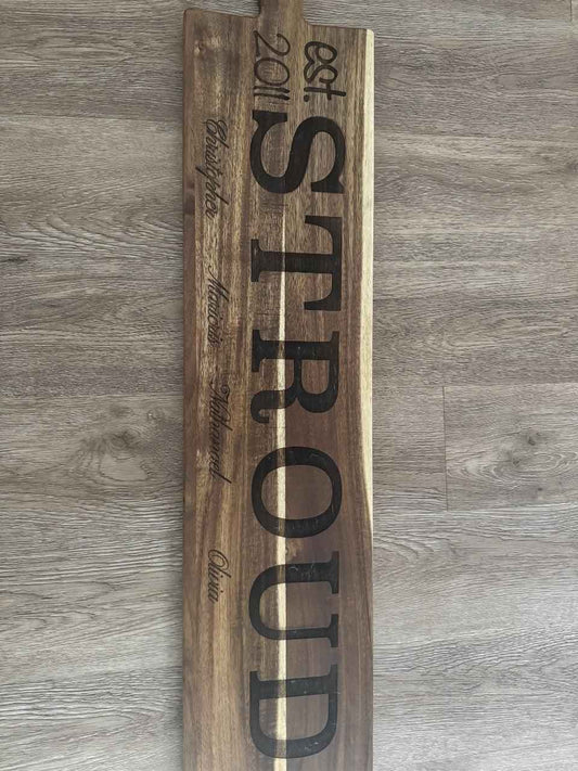 Custom Engraved Charcuterie Board - Personalized Wooden Serving Tray - C2 Creations LLC ~ Blessings Grow Meadows