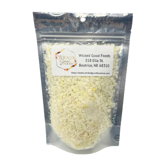 SALE | Freeze Dried Yellow Onions | 1 oz | Wicked Good Foods - BuyNebraska.com ~ Blessings Grow Meadows