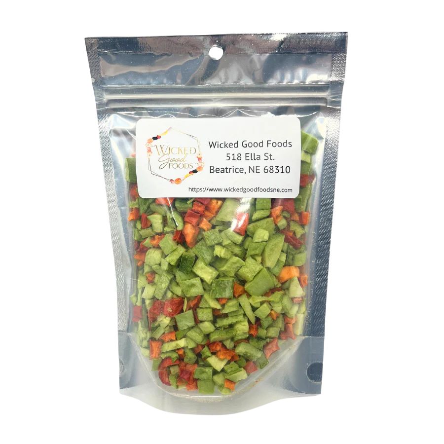 SALE | Freeze Dried Bell Pepper Medley | 1.5 oz | Wicked Good Foods - BuyNebraska.com ~ Blessings Grow Meadows