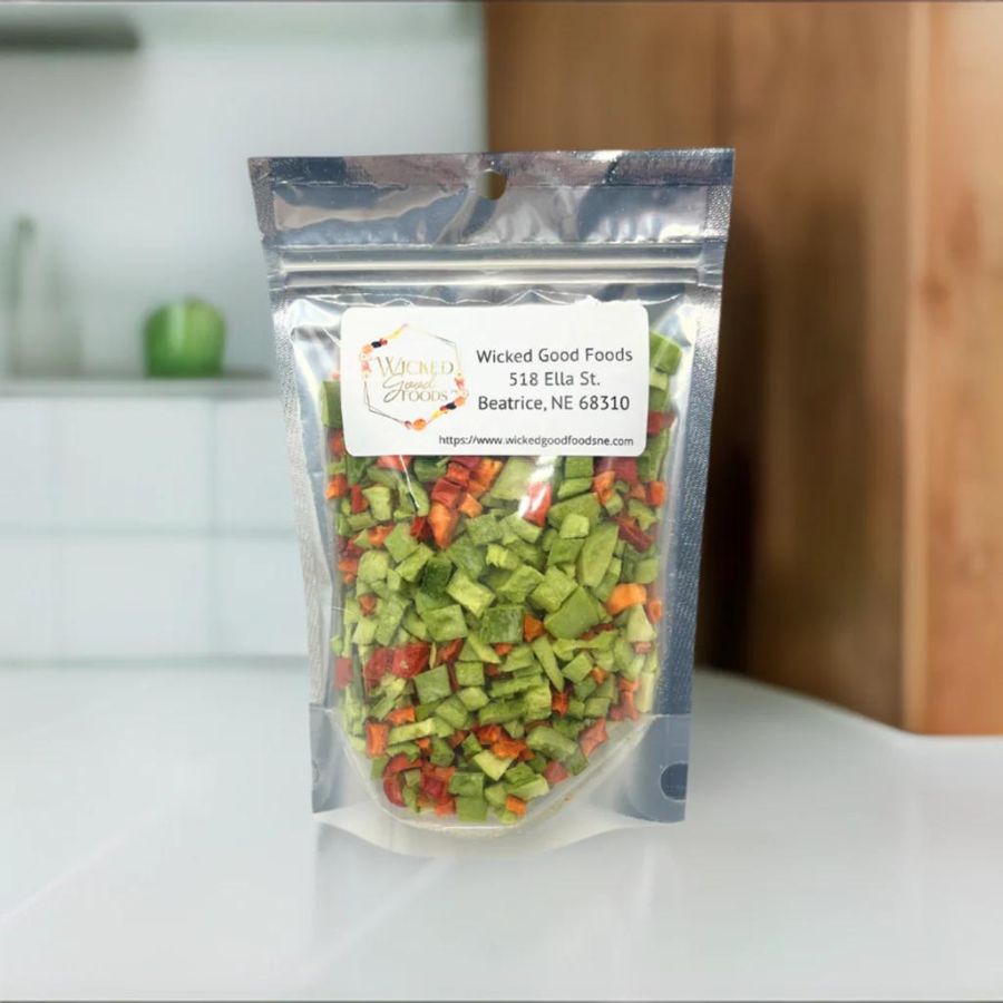 SALE | Freeze Dried Bell Pepper Medley | 1.5 oz | Wicked Good Foods - BuyNebraska.com ~ Blessings Grow Meadows