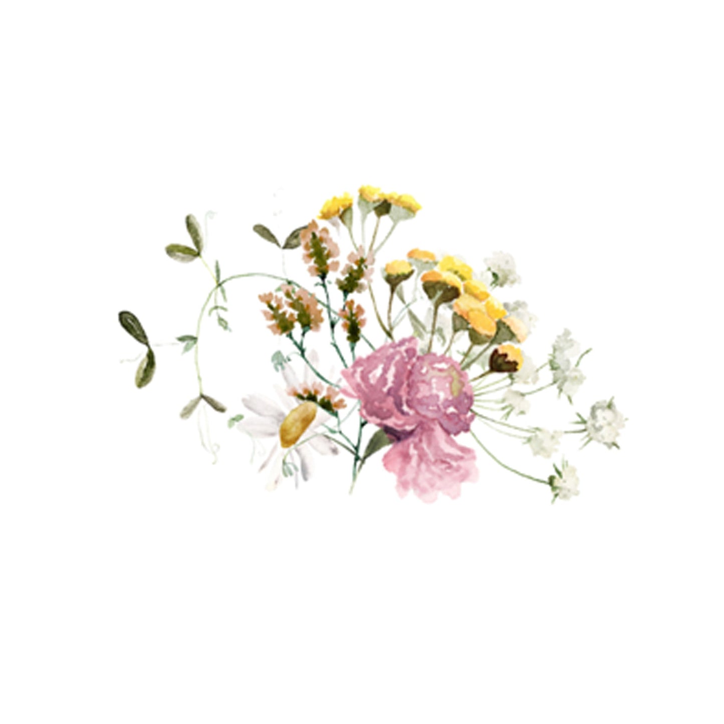 Rustic Strength Wild Flowers essential oil scent icon with colorful wildflower illustration, representing fragrance oil blend.