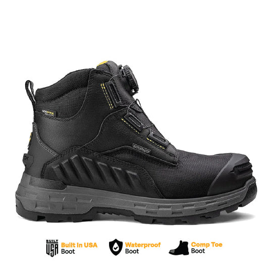 Wildwood 6” Composite Toe Turbolace™ Work Boot - Black - Made in USA - Blessings Grow Meadows