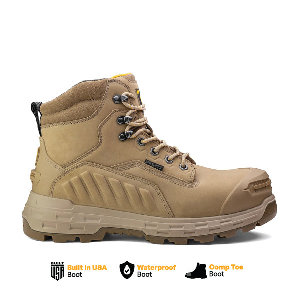 Wildwood 6” Waterproof Composite Toe Boot - Stone - Made in USA - Blessings Grow Meadows