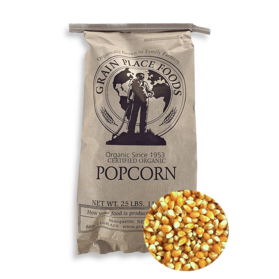 Organic Yellow Popcorn Kernels | 25 lb | Non-GMO | Shipping Included | Grain Place Foods - BuyNebraska.com ~ Blessings Grow Meadows